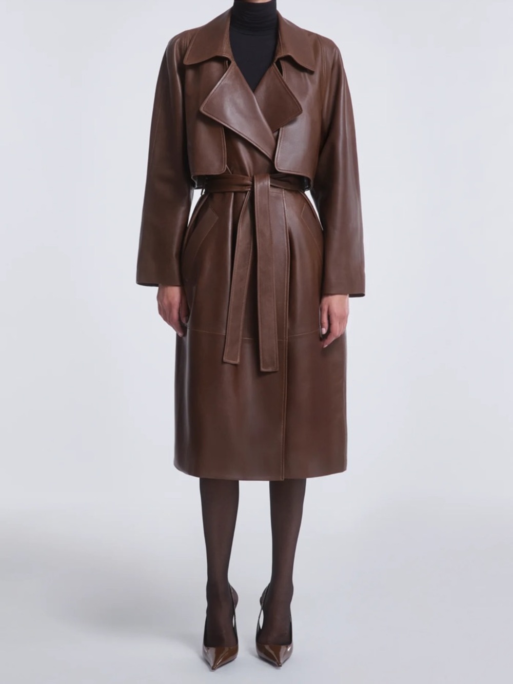 Nour Hammour Cisely Relaxed Leather Coat